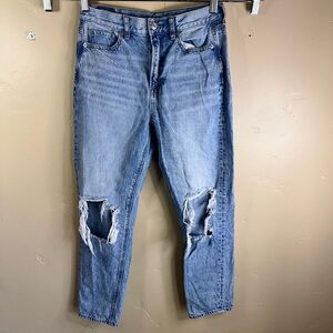 American Eagle Womens Distressed Mom Jean‎ Size 4 Denim Jean